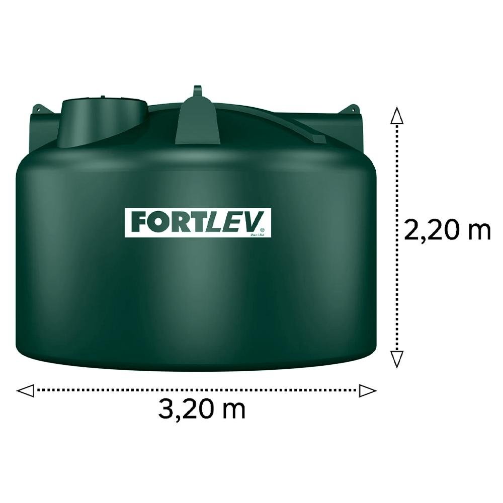 Tanque Polietileno 15.000l Vertical Verde Fortlev - 5