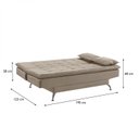 Ver imagem 4 de Sofá Cama 3 Lugares 192cm com Pés de Alumínio Luna 