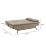 Sofá Cama 3 Lugares 192cm com Pés de Alumínio Luna  - 4