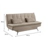 Sofá Cama 3 Lugares 192cm com Pés de Alumínio Luna  - 3