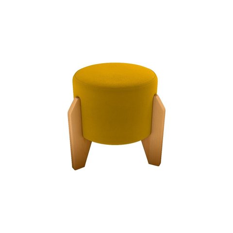 Puff Decorativo Luxo Veludo Amarelo E-436