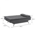 Ver imagem 4 de Sofá Cama 3 Lugares 192cm com Pés de Alumínio Luna