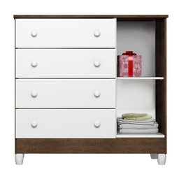Quarto de Bebê New Selena 4 Portas com Berço Lila e Cômoda Selena Branco Acetinado Amadeirado – Caro - 5 Quarto de Bebê New Selena 4 Portas com Berço Lila e Cômoda Selena Branco Acetinado Amadeirado – Caro - 5