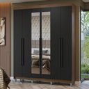 Ver imagem 1 de Guarda-Roupa Casal com Pés 6 Portas Batentes com Espelho Netuno Madesa