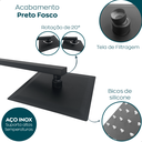 Ver imagem 3 de Ducha Preto Fosco Chuveiro Inox Quadrada 30x30 Braço 40cm