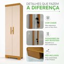 Ver imagem 6 de Armário Multiuso Israel 2 Portas com Chave 100% MDF Cinamomo/Off White
