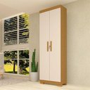 Ver imagem 1 de Armário Multiuso Israel 2 Portas com Chave 100% MDF Cinamomo/Off White