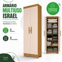 Ver imagem 2 de Armário Multiuso Israel 2 Portas com Chave 100% MDF Cinamomo/Off White