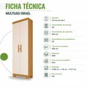Ver imagem 7 de Armário Multiuso Israel 2 Portas com Chave 100% MDF Cinamomo/Off White