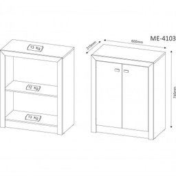 Kit 5 Peças com Mesa em L, Armário Alto, Gaveteiro, Estante e Armário Baixo Espresso Móveis - 9