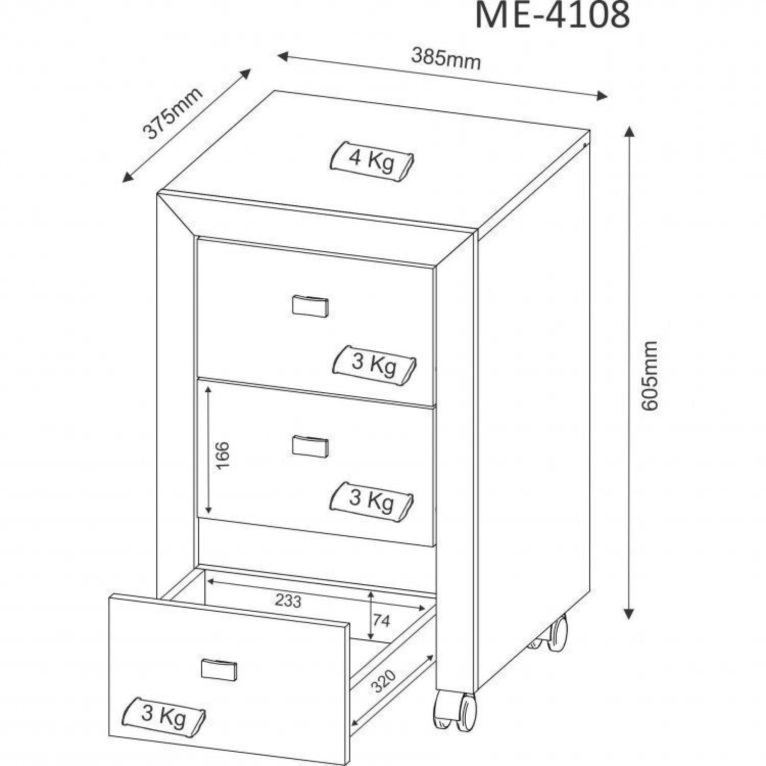 Conjunto Home Office 5 Peças com 1 Mesa, 1 Armário, 1 Gaveteiro, 1 Estante e 1 Balcão Tecno Mobili - 15