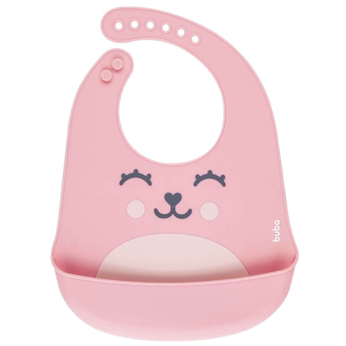 BABADOR DE SILICONE COM PEGA MIGALHAS DE BEBE GUMY BUBA: Rosa ...