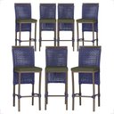 Ver imagem 1 de 7 Banqueta em Alumínio Roma Marrom Corda Náutica Tecido 13