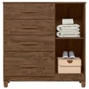 Ver imagem 3 de Cômoda Sapateira Vênus Castanho Wood Flex com Pés - Moval