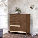 Ver imagem 7 de Cômoda Sapateira Vênus Castanho Wood Flex com Pés - Moval