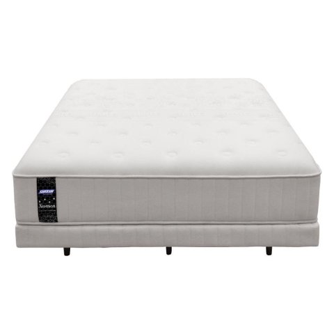 Cama Box Conjugado Queen com Colchão 158x64x198 Nevasca Gazin Cr35296 Branco Cinza Claro