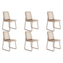 Ver imagem 1 de Cadeira Sala de Jantar Wood 1751 Kit 6 Uni Rose/linho Areia - Carraro