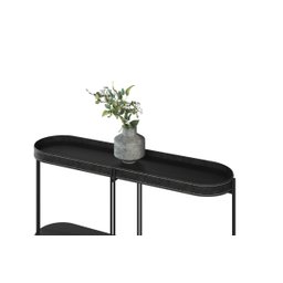 Aparador Monaco 139cm em Couro Preto e Preto Tx Linea Brasil - 4