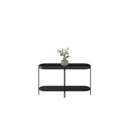 Aparador Monaco 139cm em Couro Preto e Preto Tx Linea Brasil - 1