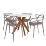 Conjunto Mesa de Jantar Quadrada Isa 90x90cm Branca com 4 Cadeiras Allegra - 1