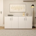 Ver imagem 6 de Armário Multiuso Escritório 75x160cm 4 Portas com Chave Branco