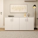 Ver imagem 4 de Armário Multiuso Escritório 75x160cm 4 Portas com Chave Branco