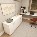 Ver imagem 4 de Armário Multiuso Escritório 75x160cm 4 Portas com Chave Branco