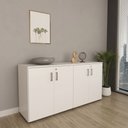 Ver imagem 1 de Armário Multiuso Escritório 75x160cm 4 Portas com Chave Branco