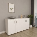 Ver imagem 1 de Armário Multiuso Escritório 75x160cm 4 Portas com Chave Branco