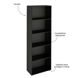 Estante para livros com Sapatas Antiumidade 5 Prateleiras Multy - 5 Estante para livros com Sapatas Antiumidade 5 Prateleiras Multy - 5