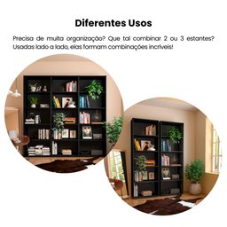 Estante para livros com Sapatas Antiumidade 5 Prateleiras Multy - 10 Estante para livros com Sapatas Antiumidade 5 Prateleiras Multy - 10