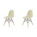 Ver imagem 1 de Kit 2 Cadeiras para Sala de Jantar Eames PP Dsw-m Bege/Fendi