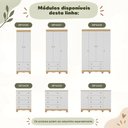 Ver imagem 5 de Conjunto de Quarto Flor 4 Portas 6 Gavetas MDP Amadeirado-Branco Multimóveis