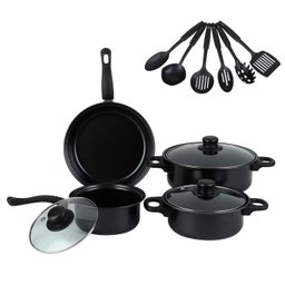 Conjunto de Panelas 13 Peças Antiaderente com Tampa de Vidro - 1