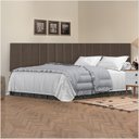 Ver imagem 2 de Conj Cabeceira Casal Ripada Estofada 1.40 Suede Marrom