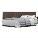 Ver imagem 1 de Conj Cabeceira Casal Ripada Estofada 1.40 Suede Marrom