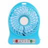 Mini Ventilador Portátil Mesa Usb com 3 Velocidades Potente Azul - 4