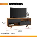 Ver imagem 3 de Rack Bancada Home para TV até 50" Portas Deslizantes Pés Palito Sala de Estar Marrom Madeira e