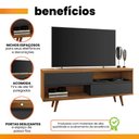 Ver imagem 5 de Rack Bancada Home para TV até 50" Portas Deslizantes Pés Palito Sala de Estar Marrom Madeira e