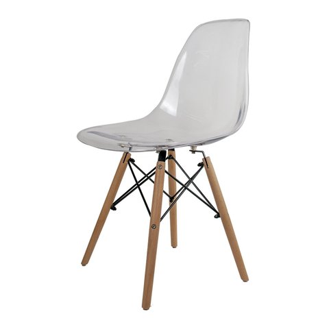 Kit 2 Cadeiras Eames PP Dsw-m Transparente