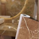 Ver imagem 1 de Papel de Parede Mármore Armani Marrom Bronze Brilhante Vinil Adesivo Impermeável Lavável Pia Box