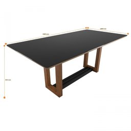 Conjunto Mesa Tampo com Vidro com 8 Cadeiras Madeira Maciça Taeda Julia Louise - 2