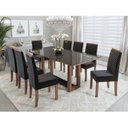 Ver imagem 1 de Conjunto Mesa Tampo com Vidro com 8 Cadeiras Madeira Maciça Taeda Julia Louise
