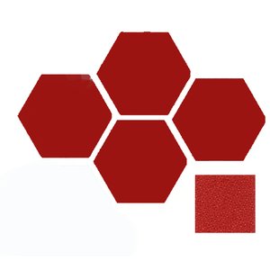 Painel Acústico Hexagonal Bl Acoustic 2101 - 54x47cm - 690 Vermelho Cereja - Lady - 25mm