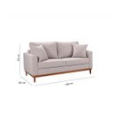 Ver imagem 4 de Sofa 2 Lugares Living 1,88 m Base de Madeira México:Linho Avelã