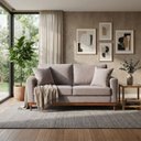Ver imagem 1 de Sofa 2 Lugares Living 1,88 m Base de Madeira México:Linho Avelã