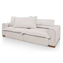 Ver imagem 3 de Sofá Veneza Plus Retrátil Reclinável com Molas Ensacadas no Assento Tecido Linho Cru 2,50m