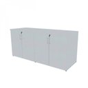 Ver imagem 3 de Armário Multiuso Escritório 75x160cm 4 Portas com Chave Corp 25 Cinza