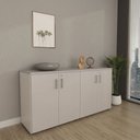 Ver imagem 1 de Armário Multiuso Escritório 75x160cm 4 Portas com Chave Corp 25 Cinza
