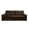 Sofa Retratil Reclinavel 2 Lugares 2,10 Vitória Veludo Marrom Lansofbr - 1